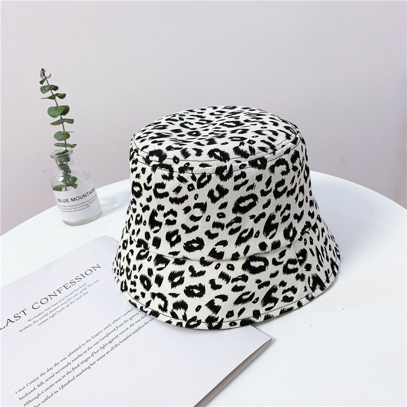 BK00033 Leopard Print alkalmi sokoldalú fényvédő vödör sapka