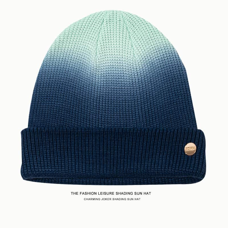 H00009 Stripe Gradient nyakkendővel festett kötött sapka ősszel és télen