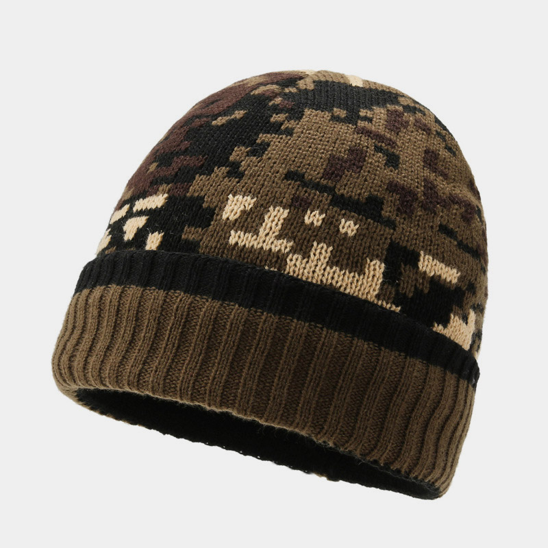 H00061 Camo és polár férfi kötött sapka
