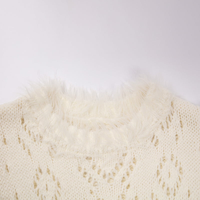 SM-K0043 Nyári moher ujjatlan kötött ruha francia üreges alsó ruha SM-K0043 Nyári moher ujjatlan kötött ruha francia üreges alsó ruha