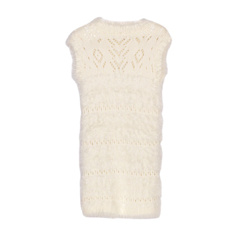 SM-K0043 Nyári moher ujjatlan kötött ruha francia üreges alsó ruha SM-K0043 Nyári moher ujjatlan kötött ruha francia üreges alsó ruha