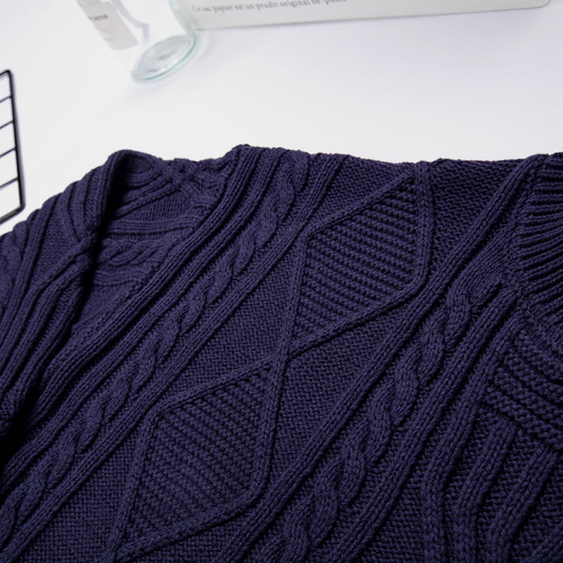 SM-K0032 őszi/téli női V-nyakú, egyszínű jacquard kötött ruha SM-K0032 őszi/téli női V-nyakú, egyszínű jacquard kötött ruha