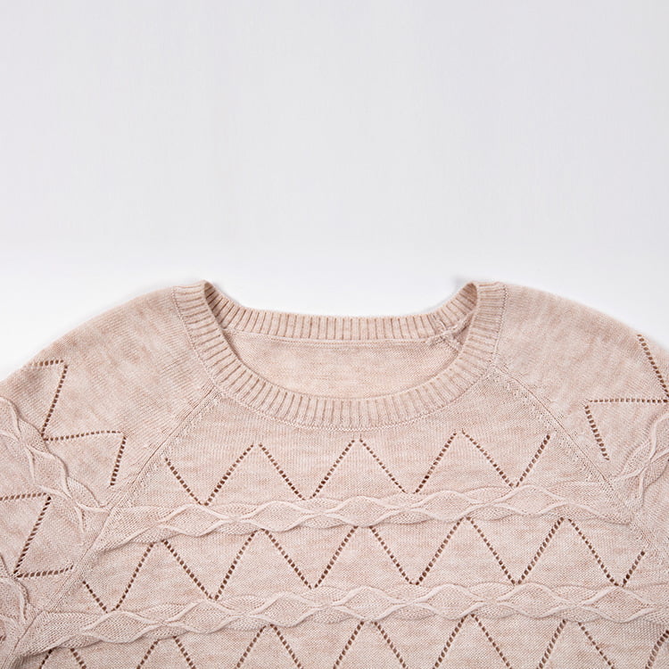 SM-K0042 bő, hosszú ujjú kötött pulóver vékony hullámos, üreges kötött alsó ing SM-K0042 bő, hosszú ujjú kötött pulóver vékony hullámos, üreges kötött alsó ing