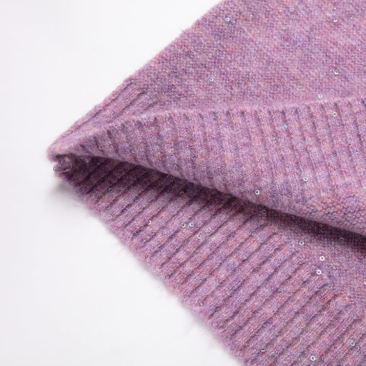 SM-K0040 V-nyakú vágott flitteres mohair kötött pulóver szuper tündér kivágott ujjak SM-K0040 V-nyakú vágott flitteres mohair kötött pulóver szuper tündér kivágott ujjak