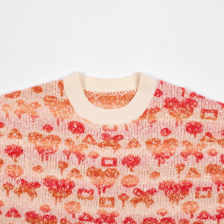 SM-K0038, kerek nyakú pulóver, női édes, háromdimenziós mintás kötött pulóver SM-K0038, kerek nyakú pulóver, női édes, háromdimenziós mintás kötött pulóver