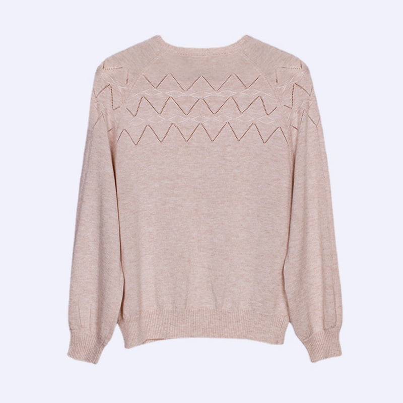 SM-K0042 bő, hosszú ujjú kötött pulóver vékony hullámos, üreges kötött alsó ing SM-K0042 bő, hosszú ujjú kötött pulóver vékony hullámos, üreges kötött alsó ing