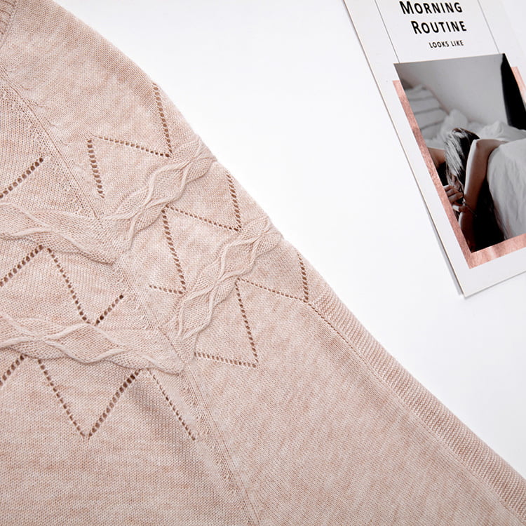 SM-K0042 bő, hosszú ujjú kötött pulóver vékony hullámos, üreges kötött alsó ing SM-K0042 bő, hosszú ujjú kötött pulóver vékony hullámos, üreges kötött alsó ing