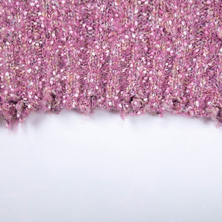 SM-K0037 tavaszi és őszi kerek nyakkivágású szegély nyers bevágással női kötött pulóver SM-K0037 tavaszi és őszi kerek nyakkivágású szegély nyers bevágással női kötött pulóver