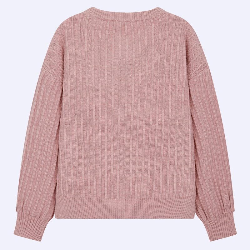 ML2211 aranyos, bújós nyakú, puffos ujjú, kötött kardigán pulóver ML2211 aranyos, bújós nyakú, puffos ujjú, kötött kardigán pulóver