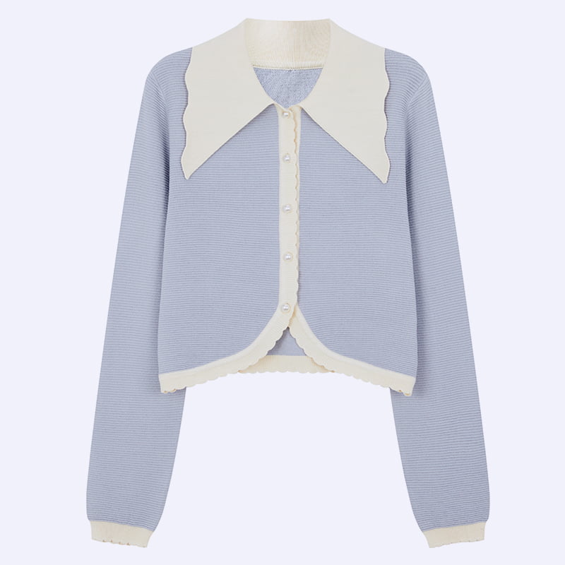 ML2210 francia baba gallér, gyöngycsat, magfonású fonal, kötött kardigán ML2210 francia baba gallér, gyöngycsat, magfonású fonal, kötött kardigán