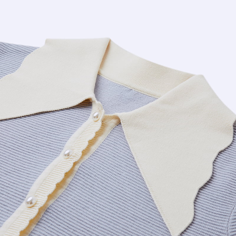 ML2210 francia baba gallér, gyöngycsat, magfonású fonal, kötött kardigán ML2210 francia baba gallér, gyöngycsat, magfonású fonal, kötött kardigán