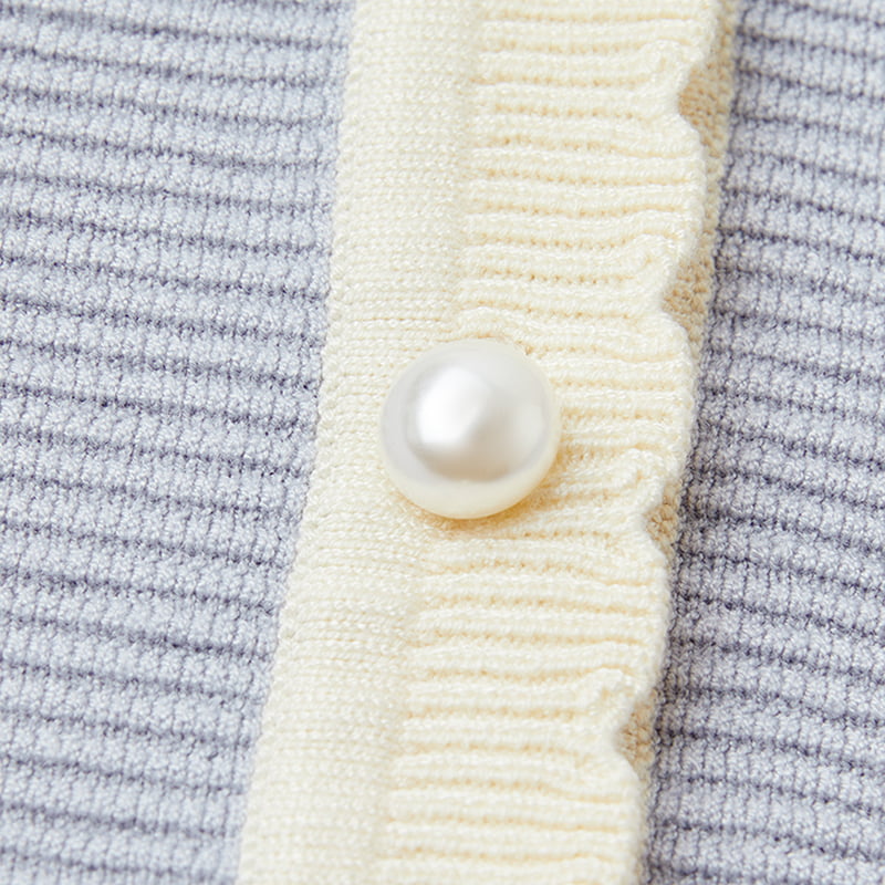 ML2210 francia baba gallér, gyöngycsat, magfonású fonal, kötött kardigán ML2210 francia baba gallér, gyöngycsat, magfonású fonal, kötött kardigán