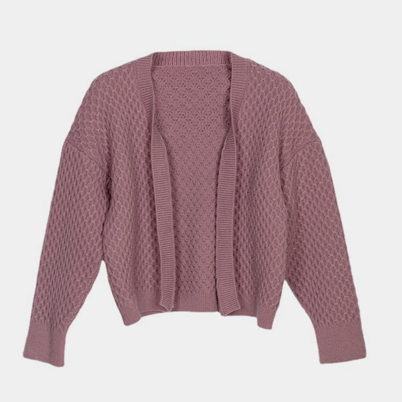 SM-K0044 Háromdimenziós csavart kötött kardigán gomb nélküli őszi/téli pulóver SM-K0044 Háromdimenziós csavart kötött kardigán gomb nélküli őszi/téli pulóver