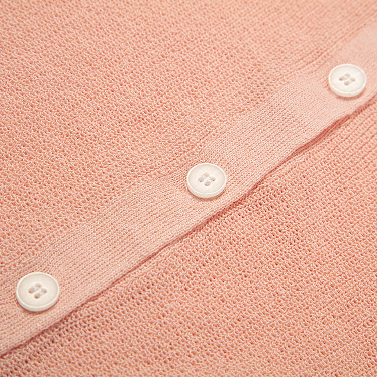 SM-K0046 V-nyakú, gombos jeges lenvászon, rövid, vékony, rövid ujjú, kötött kardigán SM-K0046 V-nyakú, gombos jeges lenvászon, rövid, vékony, rövid ujjú, kötött kardigán