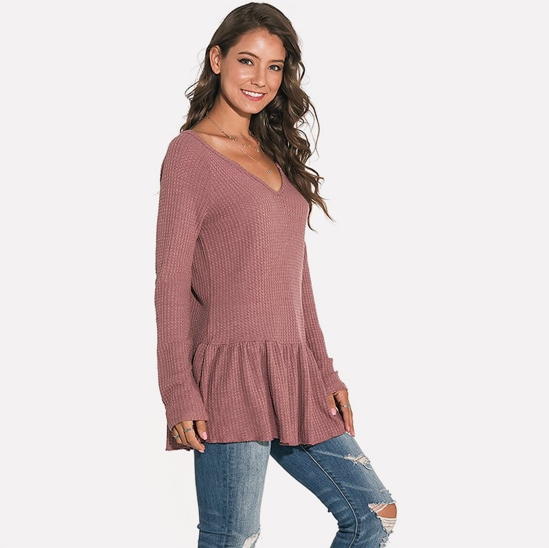 SM-K0096 V-nyakú, hosszú, kötött pulóver, alkalmi pulóver SM-K0096 V-nyakú, hosszú, kötött pulóver, alkalmi pulóver