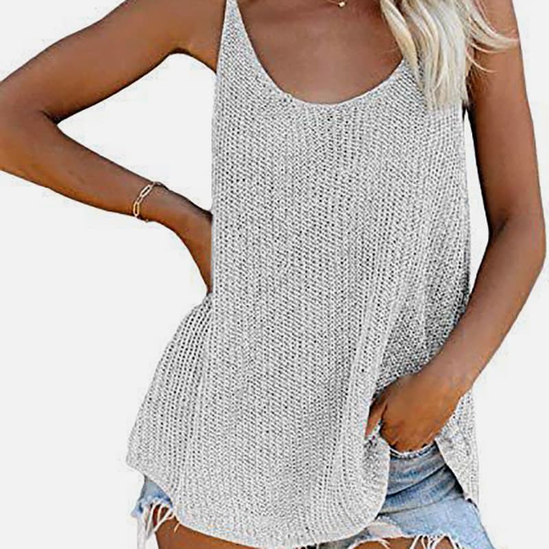 SM-K0065 U-nyakú vékony és bő kötött mellény SM-K0065 U-nyakú vékony és bő kötött mellény