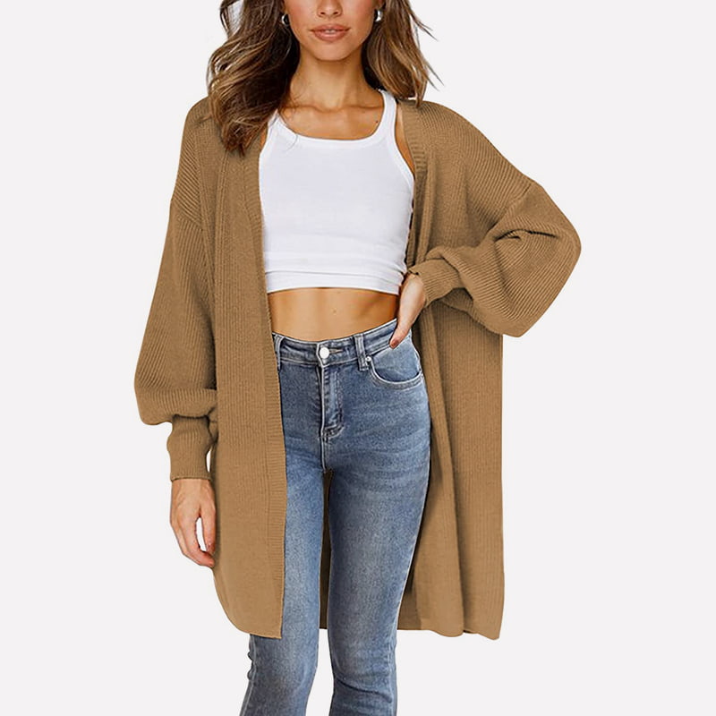 SM-K0061 V-nyakú, közepes hosszúságú kötött kardigán lámpás ujj SM-K0061 V-nyakú, közepes hosszúságú kötött kardigán lámpás ujj