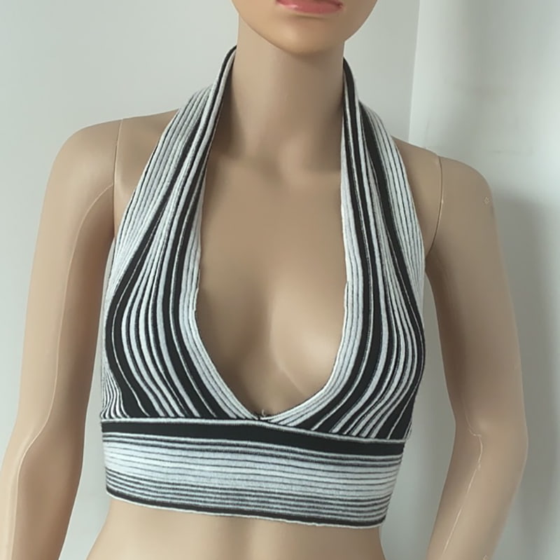 SM-K0107 Színes csíkos nyakkivágású kötött mellény SM-K0107 Színes csíkos nyakkivágású kötött mellény