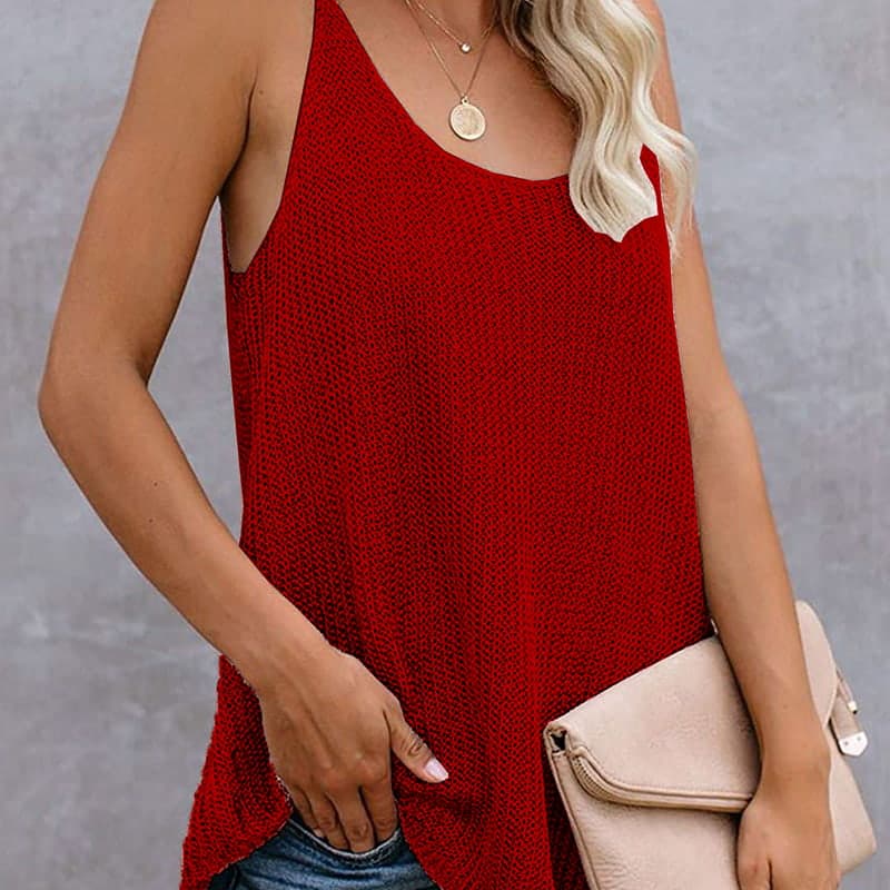 SM-K0065 U-nyakú vékony és bő kötött mellény SM-K0065 U-nyakú vékony és bő kötött mellény