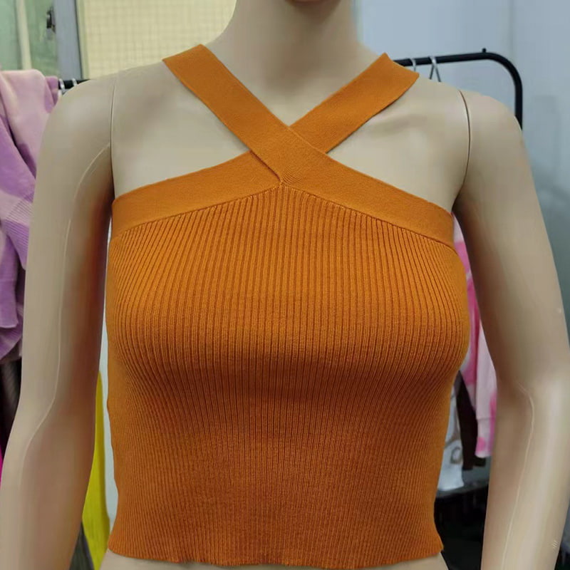 SM-K0106 keresztpántos akasztós nyakú ujjatlan kötött mellény SM-K0106 keresztpántos akasztós nyakú ujjatlan kötött mellény