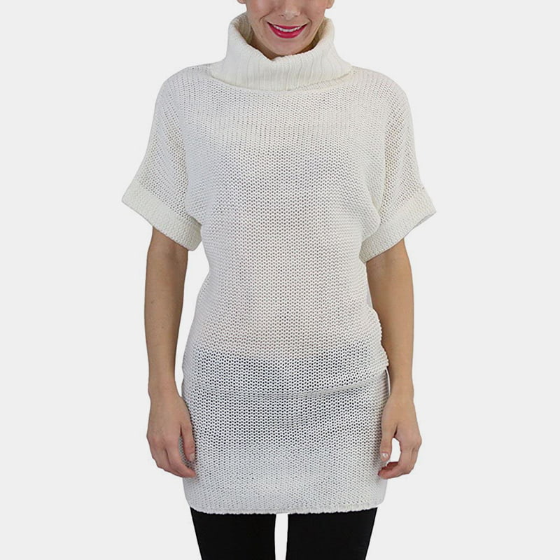 SM-K0067 magas gallérú, sima derékig érő rövid ujjú kötött pulóver SM-K0067 magas gallérú, sima derékig érő rövid ujjú kötött pulóver