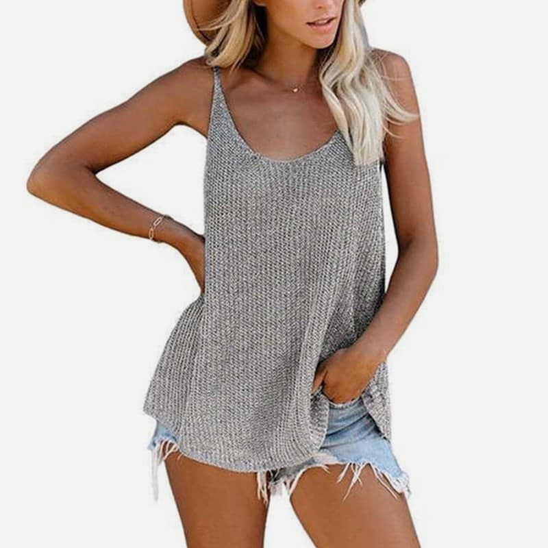 SM-K0065 U-nyakú vékony és bő kötött mellény SM-K0065 U-nyakú vékony és bő kötött mellény