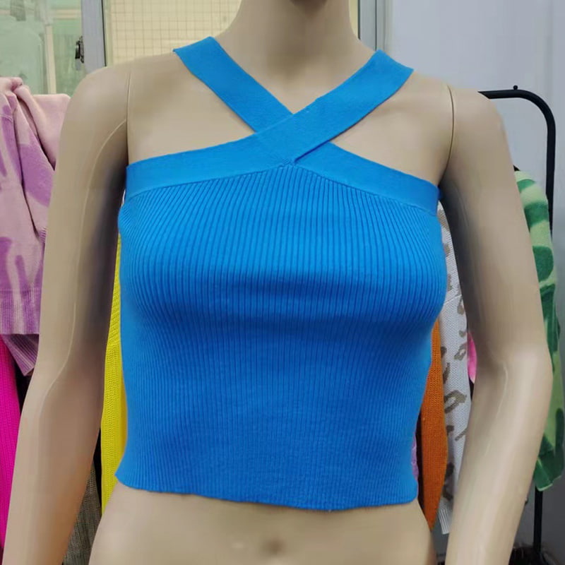 SM-K0106 keresztpántos akasztós nyakú ujjatlan kötött mellény SM-K0106 keresztpántos akasztós nyakú ujjatlan kötött mellény