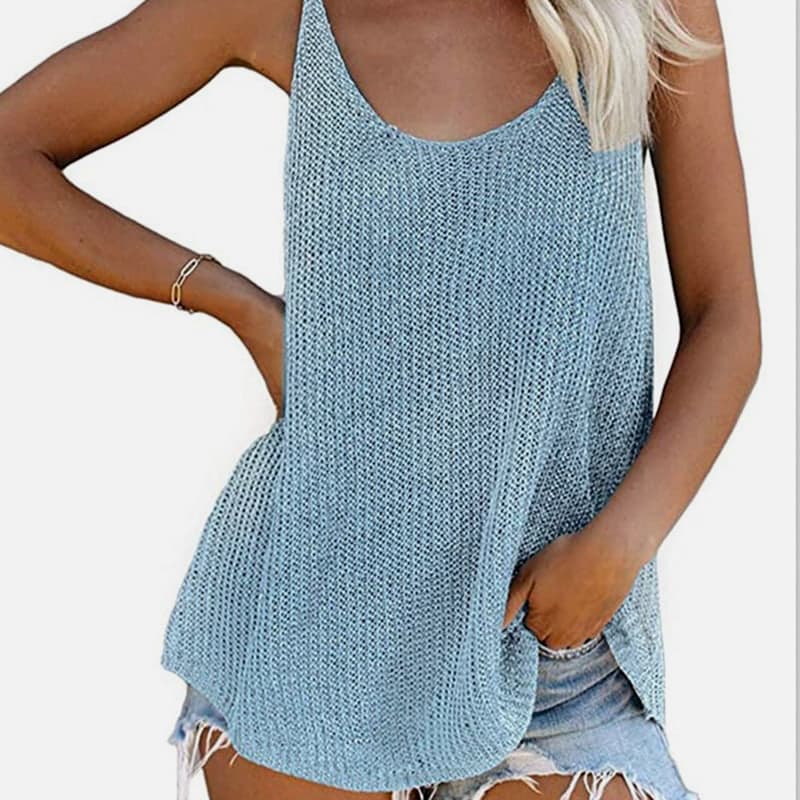 SM-K0065 U-nyakú vékony és bő kötött mellény SM-K0065 U-nyakú vékony és bő kötött mellény