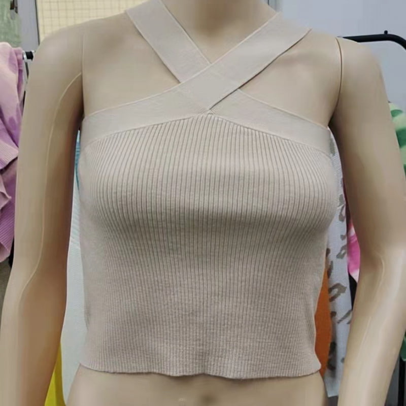 SM-K0106 keresztpántos akasztós nyakú ujjatlan kötött mellény SM-K0106 keresztpántos akasztós nyakú ujjatlan kötött mellény