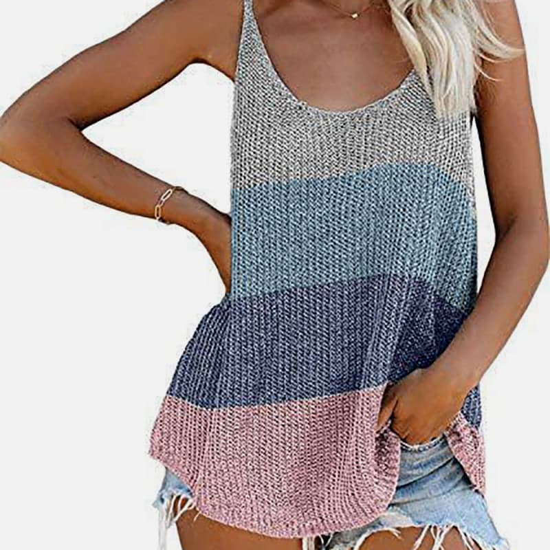 SM-K0065 U-nyakú vékony és bő kötött mellény SM-K0065 U-nyakú vékony és bő kötött mellény