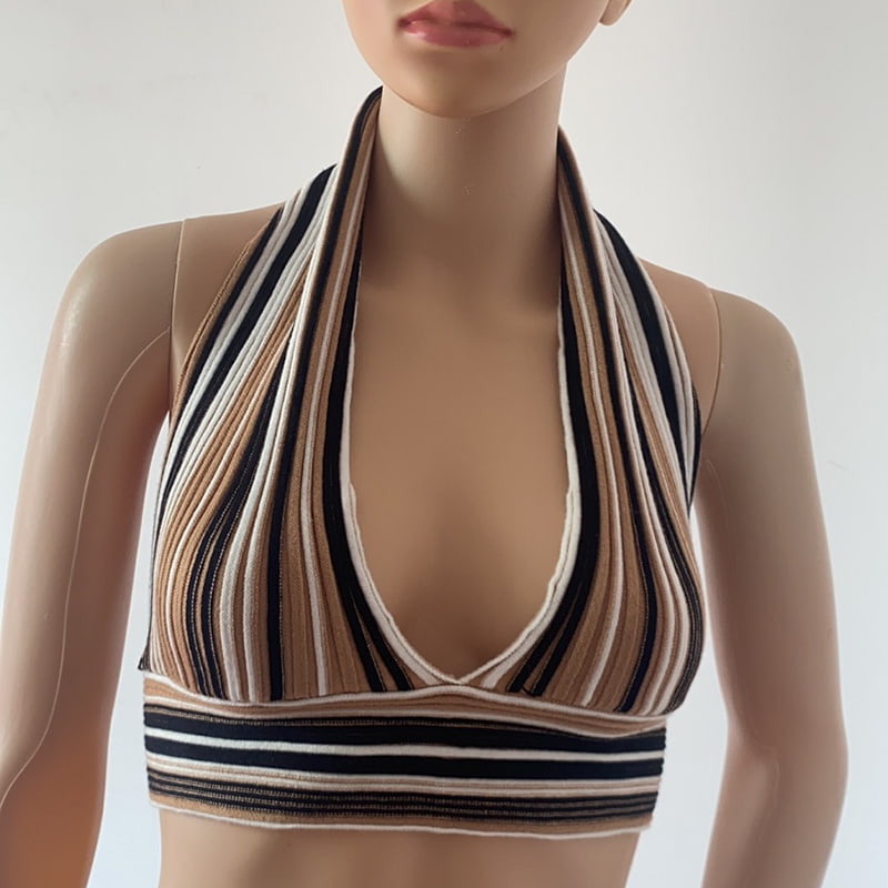 SM-K0107 Színes csíkos nyakkivágású kötött mellény SM-K0107 Színes csíkos nyakkivágású kötött mellény