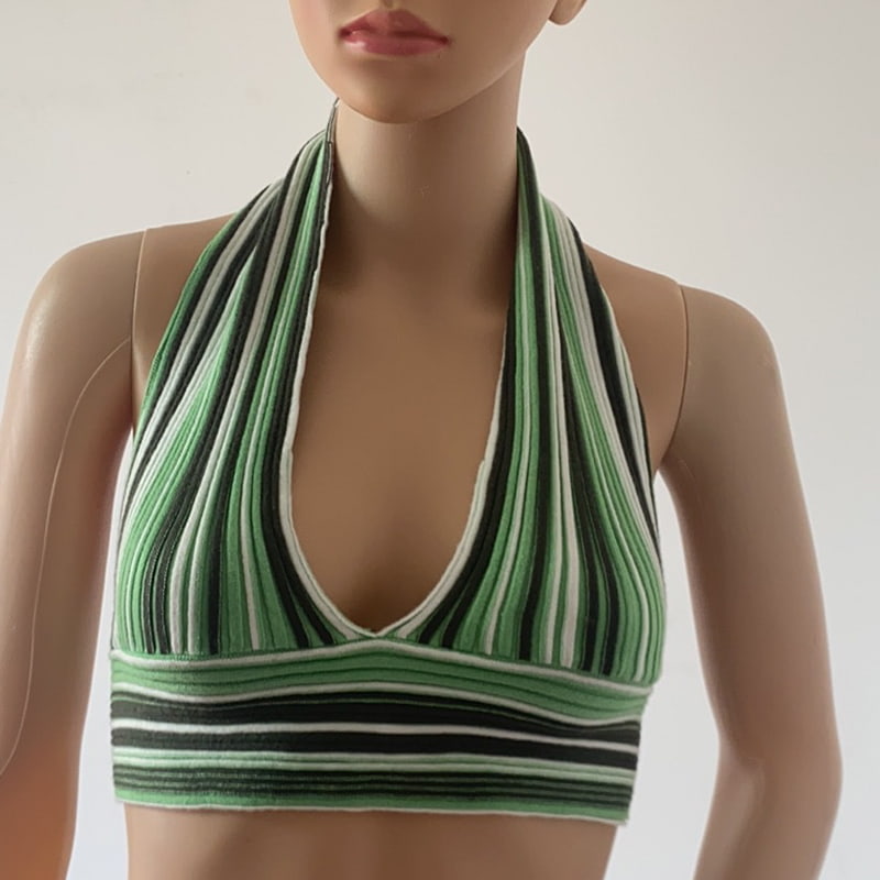 SM-K0107 Színes csíkos nyakkivágású kötött mellény SM-K0107 Színes csíkos nyakkivágású kötött mellény