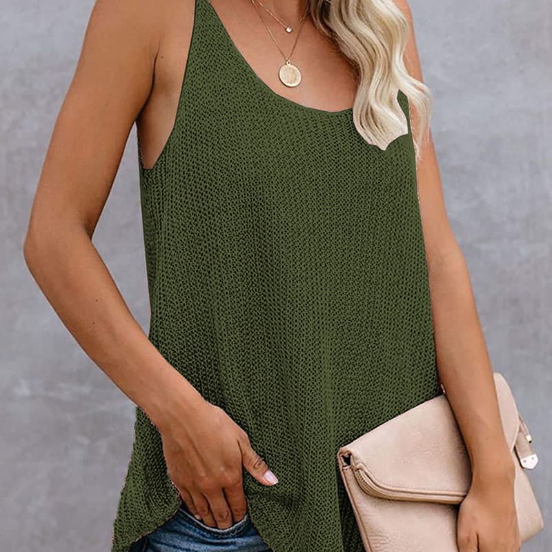 SM-K0065 U-nyakú vékony és bő kötött mellény SM-K0065 U-nyakú vékony és bő kötött mellény