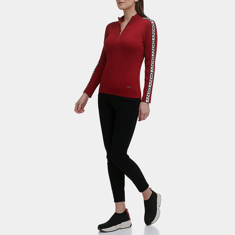 SM-K0056 cipzáras, környakú betűs Jacquard hosszú ujjú kötött pulóver SM-K0056 cipzáras, környakú betűs Jacquard hosszú ujjú kötött pulóver