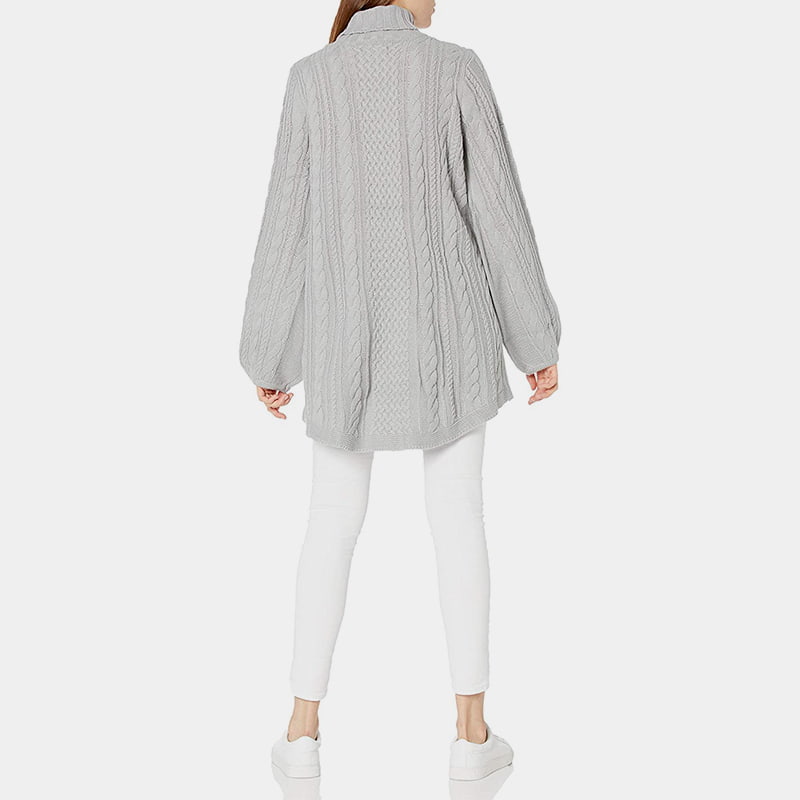 SM-K0053 magas gallérú, laza lámpás ujjú kötött pulóver SM-K0053 magas gallérú, laza lámpás ujjú kötött pulóver